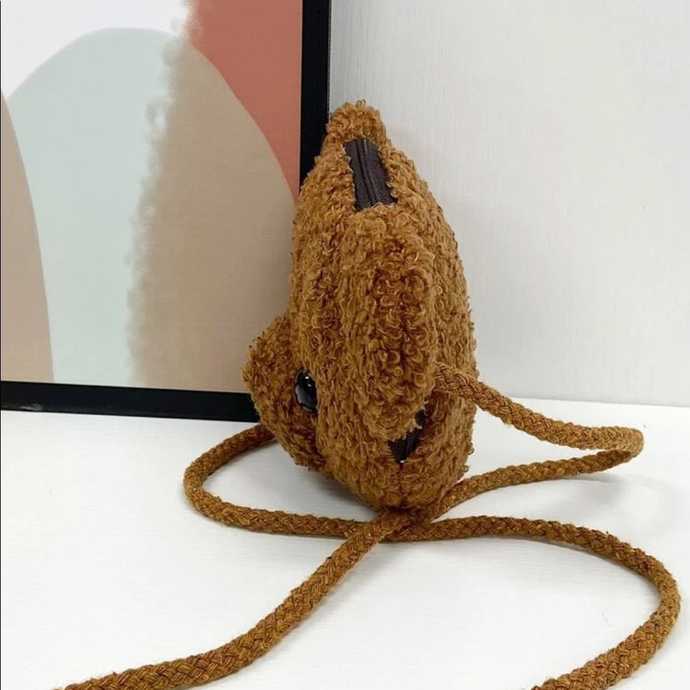 Girls Brown Bear Crossbody Coin Pouch Purse New - Picture 3 of 7